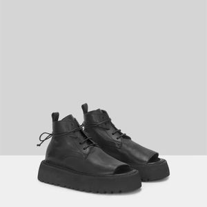 NEW Marsell Scampana peep toe platform leather boots size 37